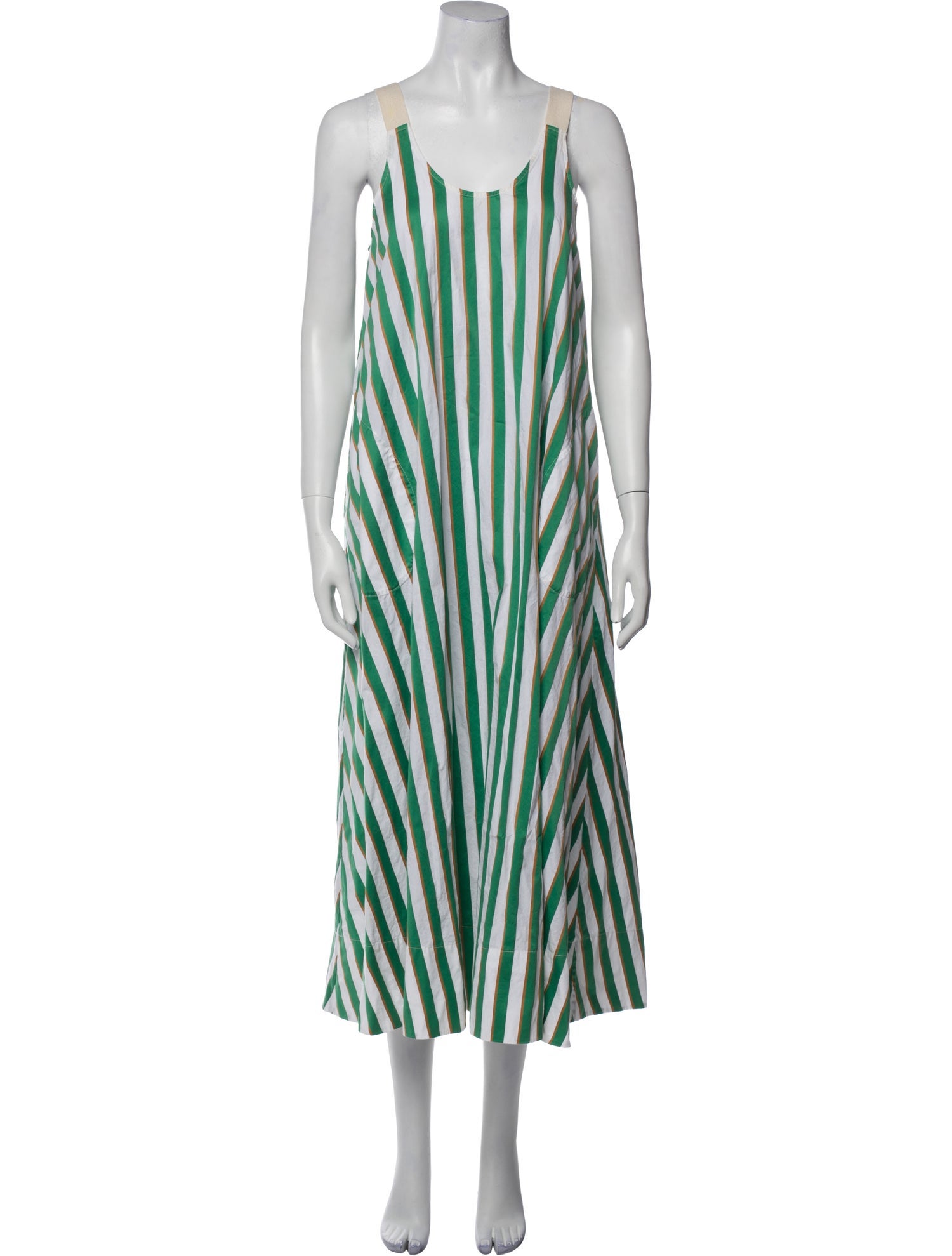 Lee Mathews Striped Long Dress