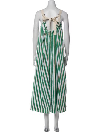 Lee Mathews Striped Long Dress