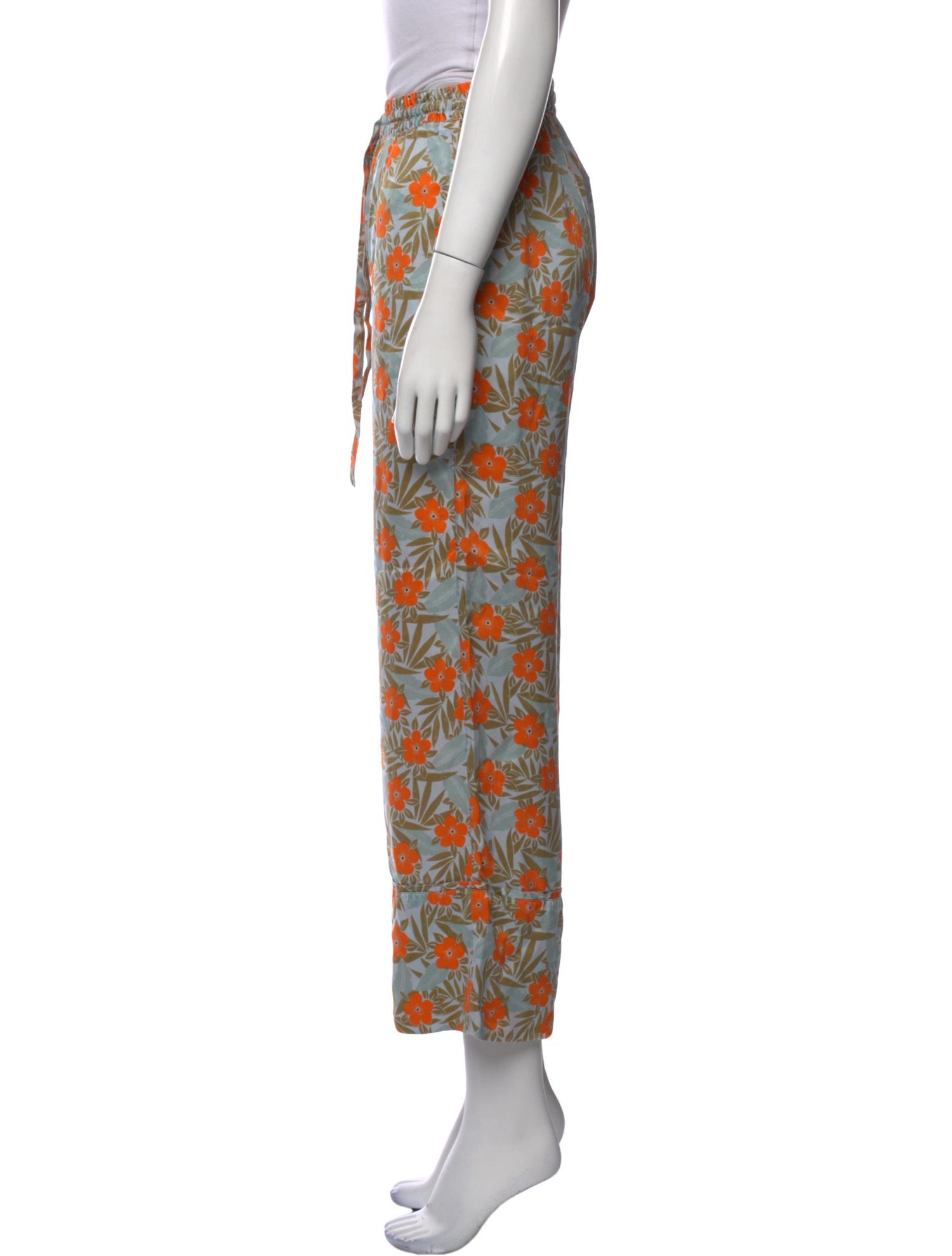 Lee Mathews Silk Wide Leg Pants