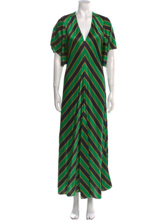 Lee Mathews Silk Long Dress