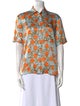 Lee Mathews Silk Printed Button-Up Top