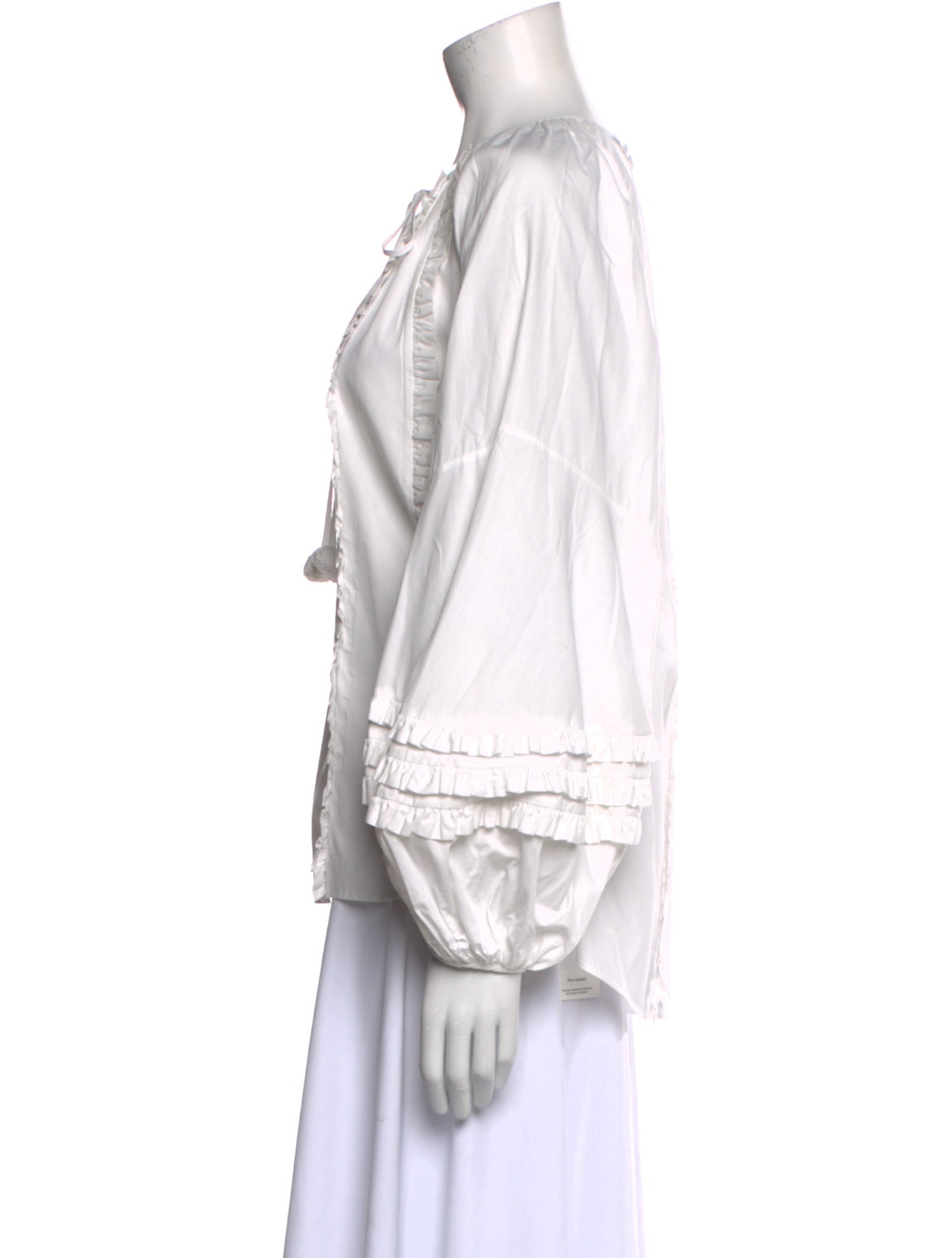 Lee Mathews Tie Neck Long Sleeve Blouse