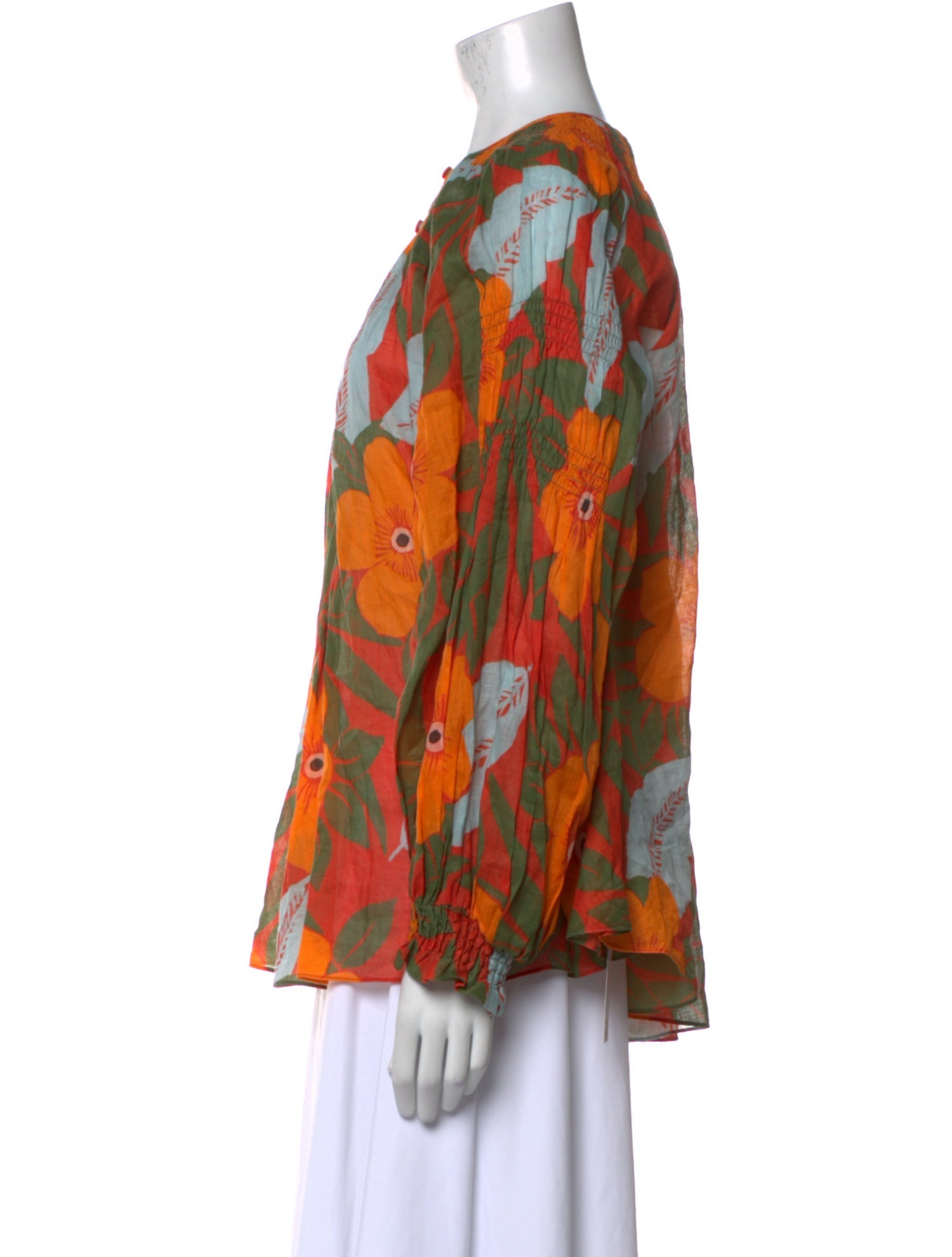 Lee Mathews Printed Crew Neck Blouse