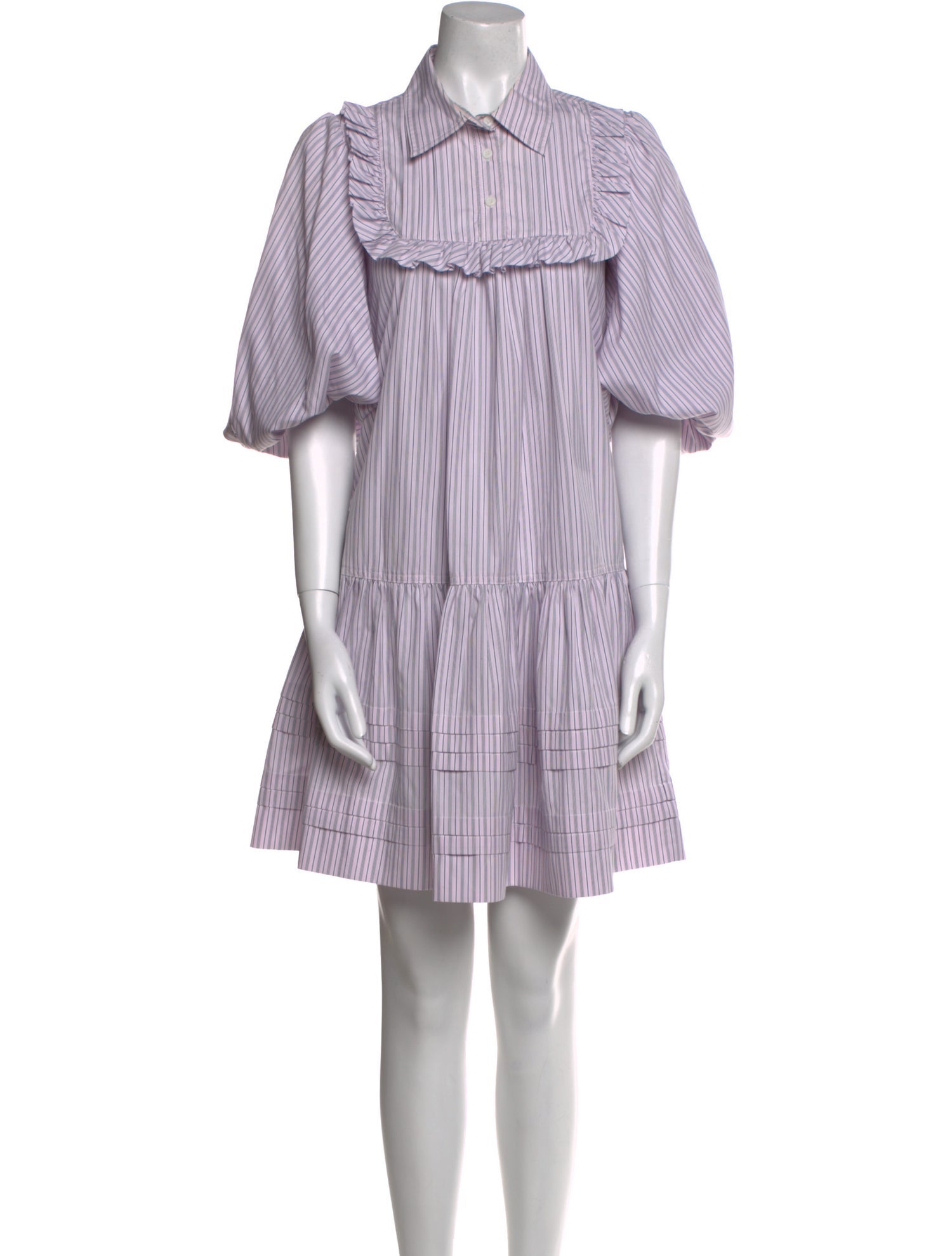 Lee Mathews Striped Knee-Length Dress