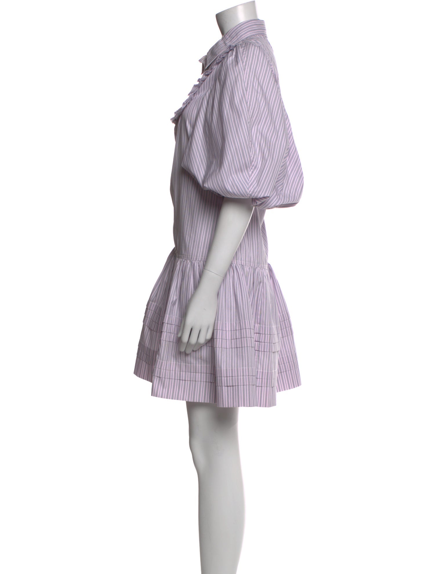 Lee Mathews Striped Knee-Length Dress