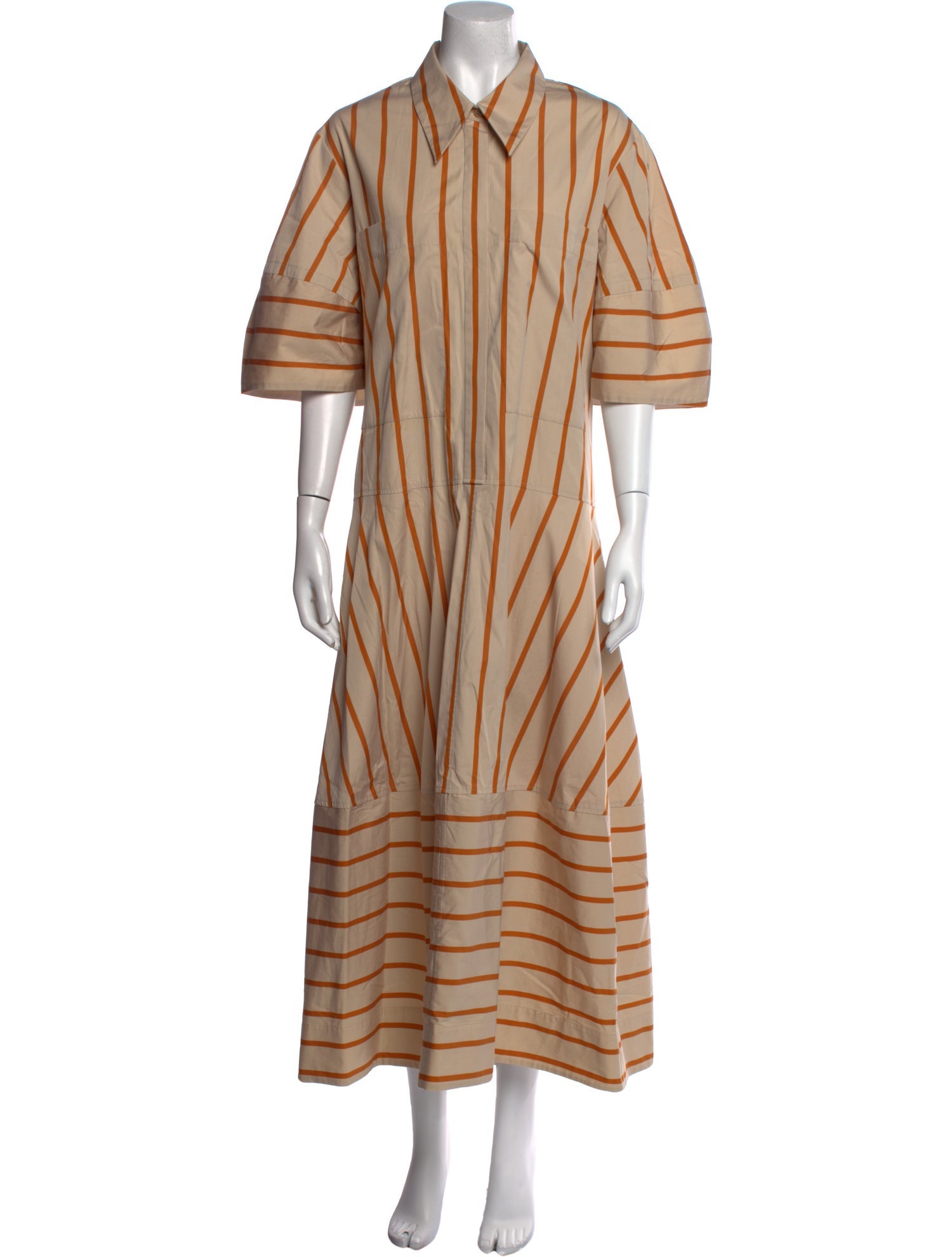 Lee Mathews Striped Long Dress