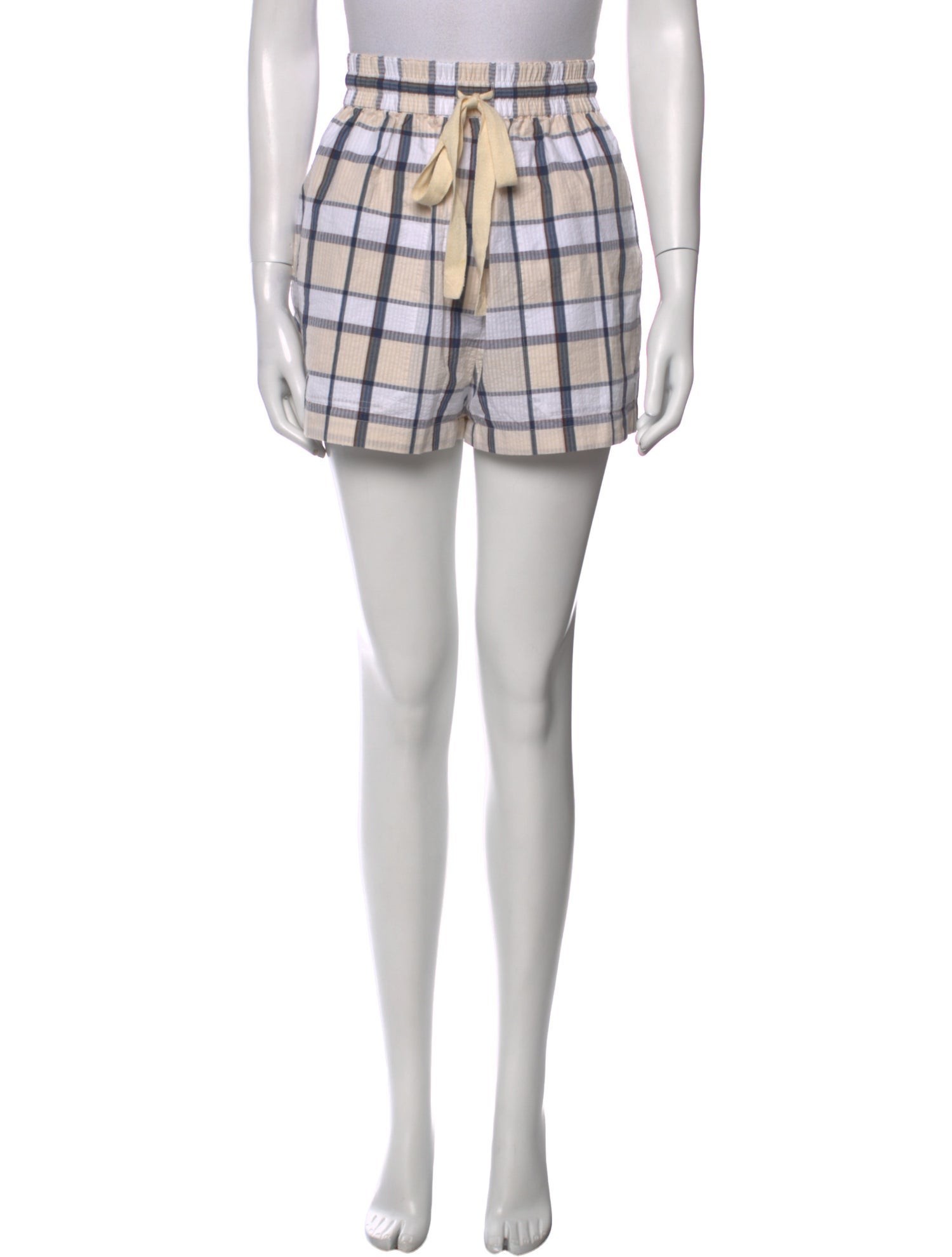 Lee Mathews Plaid Print Mini Shorts