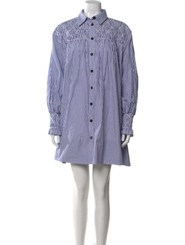 Pre-owned Lee Mathews Striped Mini Dress In Multi