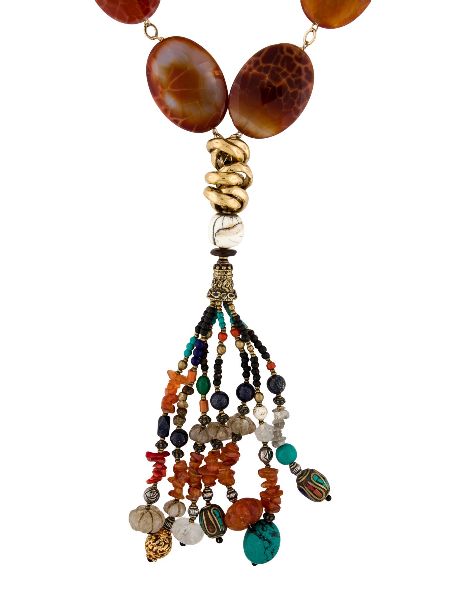 Devon Leigh Multicolor Stone & Bead Lavalier Necklace
