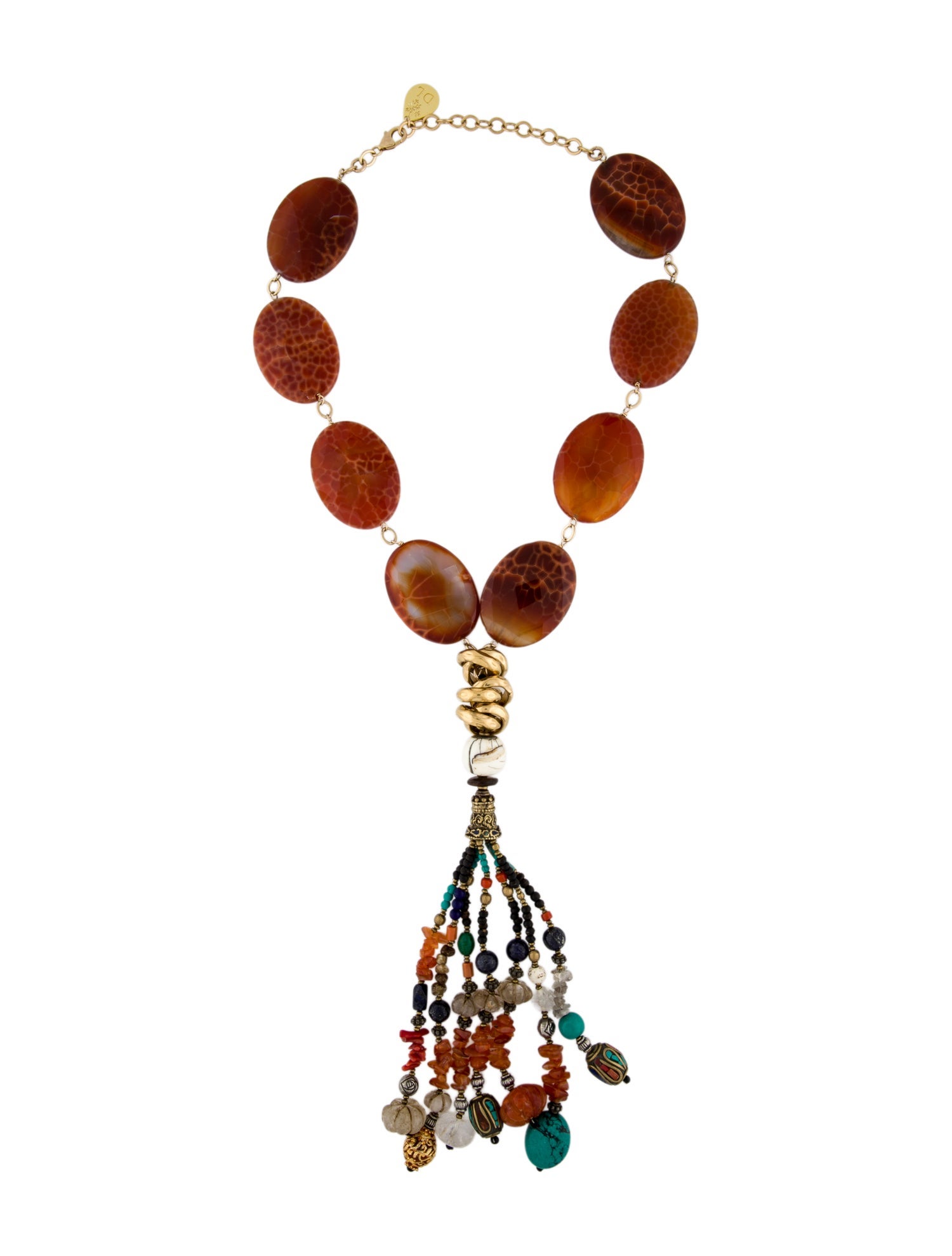 Devon Leigh Multicolor Stone & Bead Lavalier Necklace