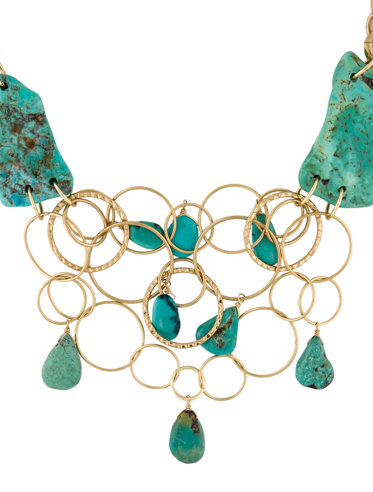 Devon Leigh Blue stone Multistrand Ring Collar Necklace