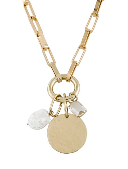 Devon Leigh Pearl and Crystal Pendant Necklace