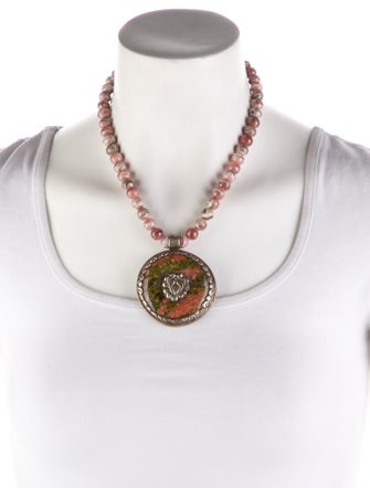 Devon Leigh Rhodochrosite & Jasper Pendant Necklace