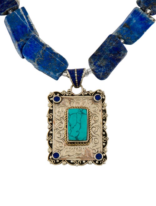 Devon Leigh Blue Stone Pendant Necklace