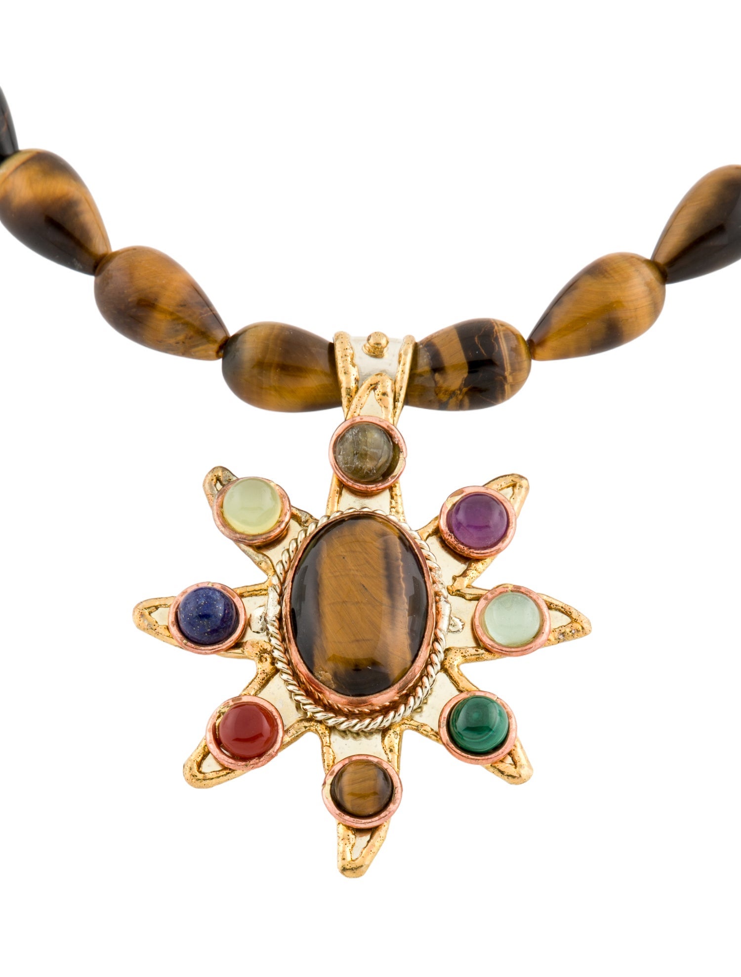Devon Leigh Multicolor Stone Star Pendant Necklace