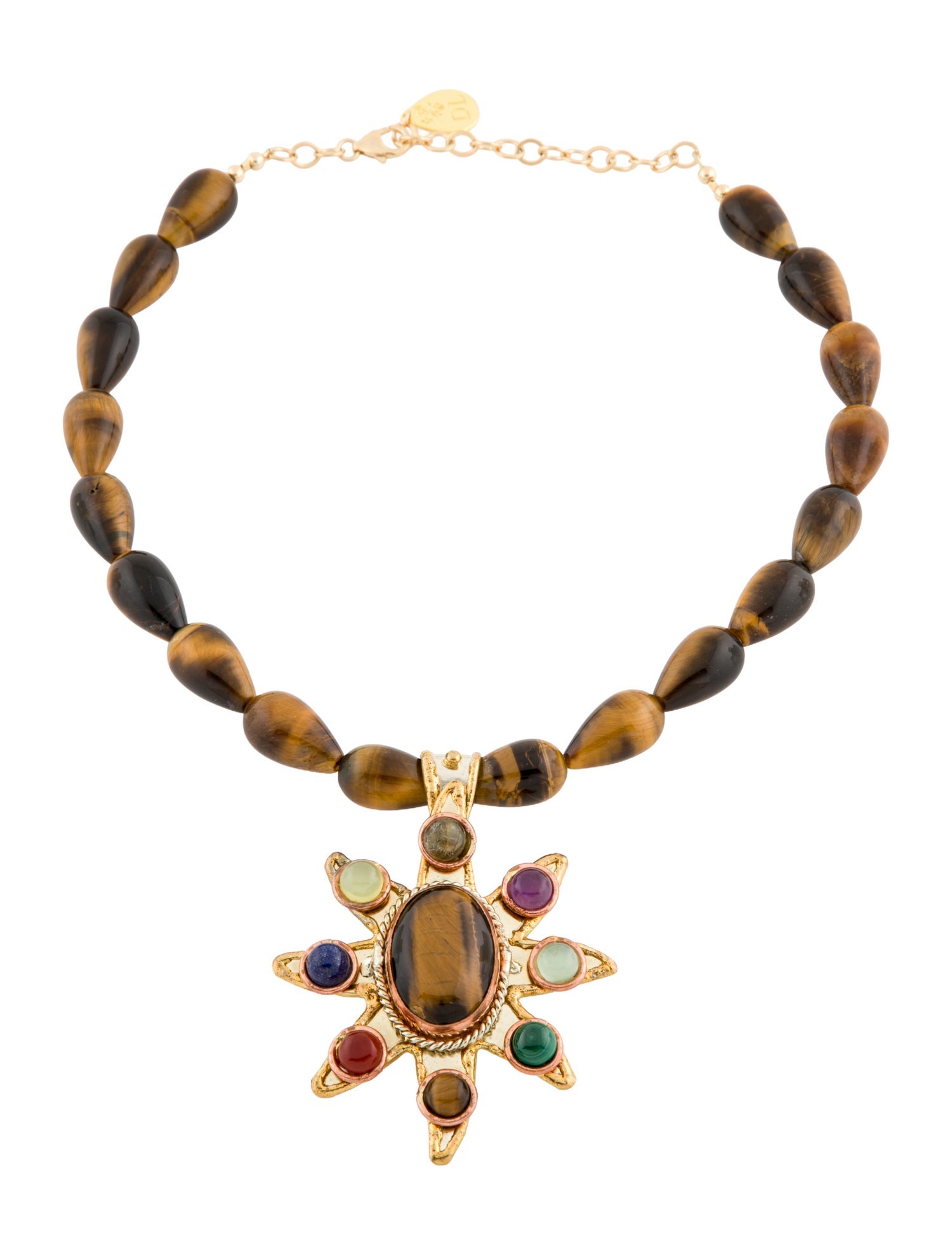 Devon Leigh Multicolor Stone Star Pendant Necklace