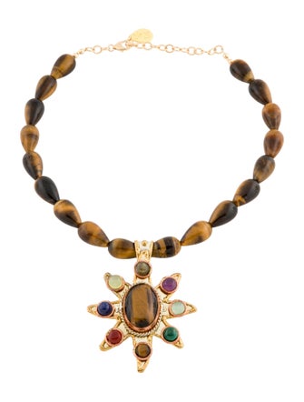 Devon Leigh Multicolor Stone Star Pendant Necklace