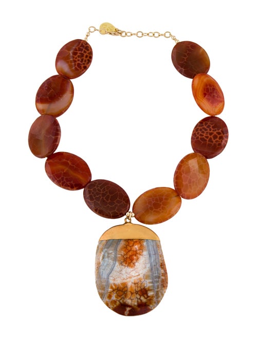 Devon Leigh Orange Stone Pendant Necklace