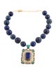 Devon Leigh Blue Stone "Denim" Beaded Pendant Necklace