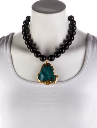 Devon Leigh Multicolor Stone Beaded Pendant Necklace