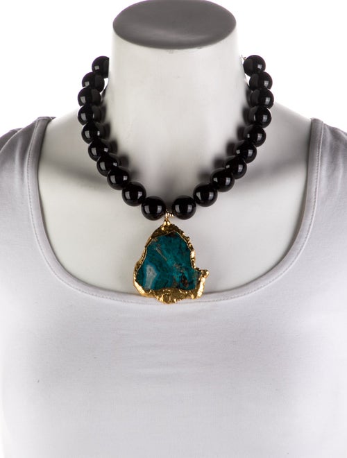 Devon Leigh Multicolor Stone Beaded Pendant Necklace