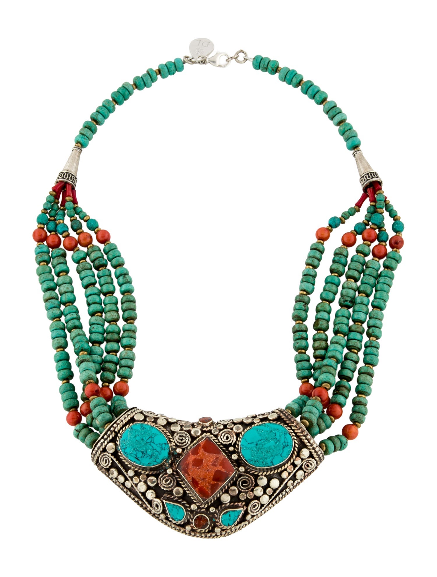 Devon Leigh Multi-stone Multistrand Station Necklace