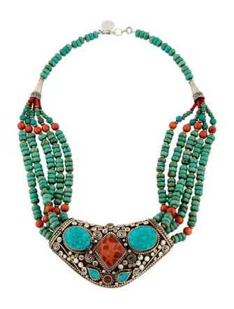 Devon Leigh Multi-stone Multistrand Station Necklace