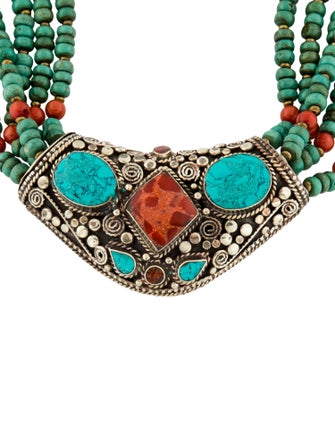 Devon Leigh Multi-stone Multistrand Station Necklace