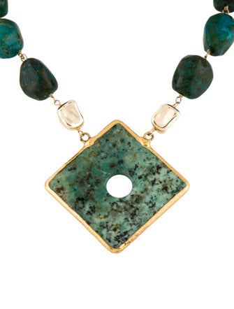 Devon Leigh Green Stone Pendant Necklace