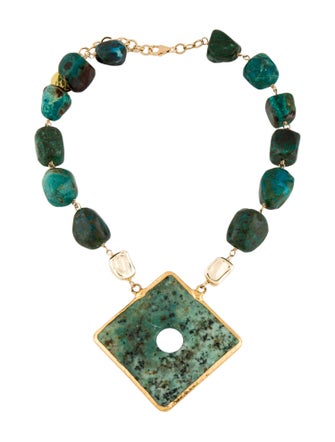 Devon Leigh Green Stone Pendant Necklace