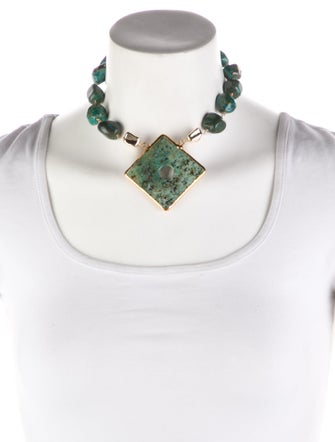 Devon Leigh Green Stone Pendant Necklace
