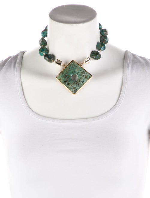 Devon Leigh Green Stone Pendant Necklace