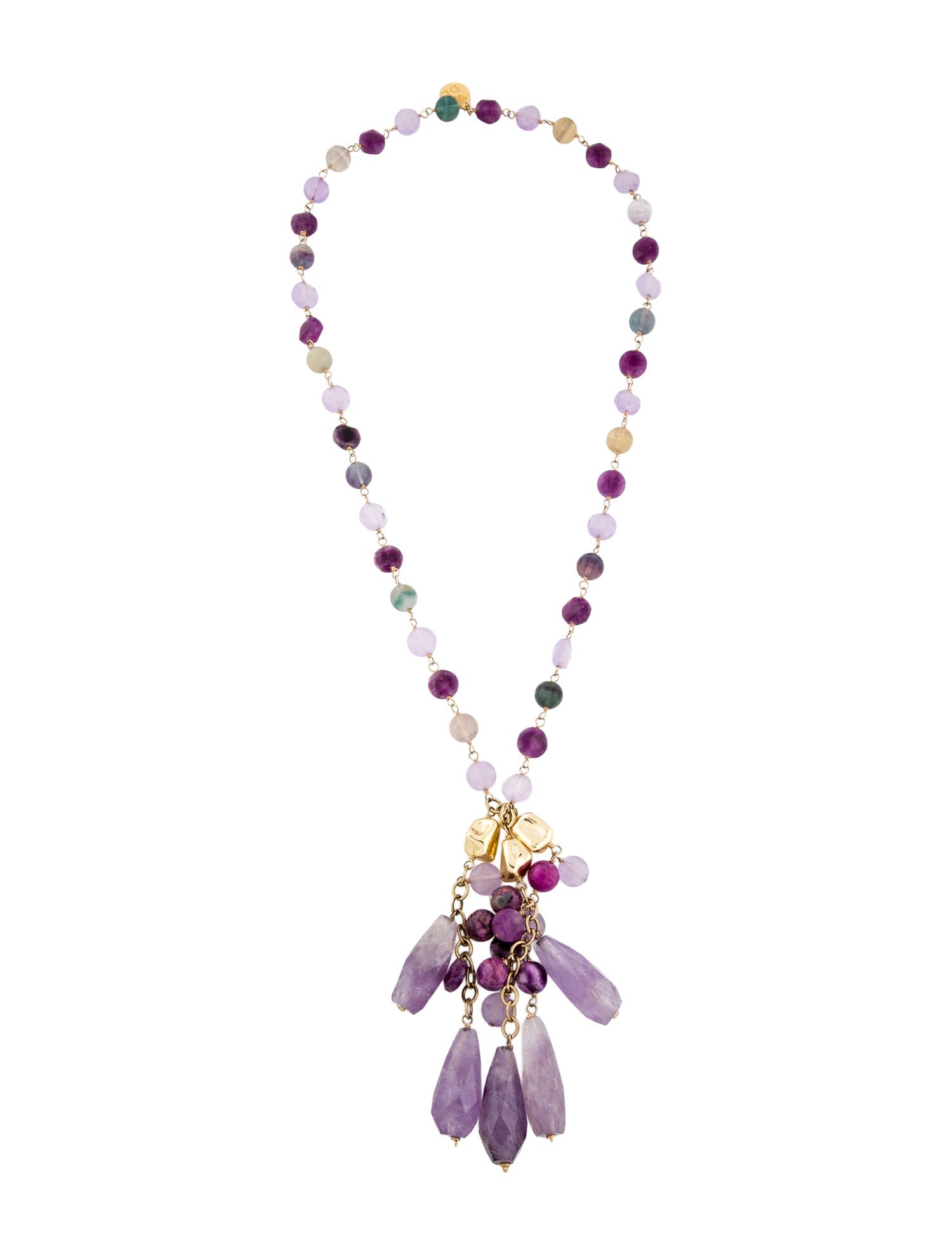 Devon Leigh Purple Stone & Bead Strand Necklace