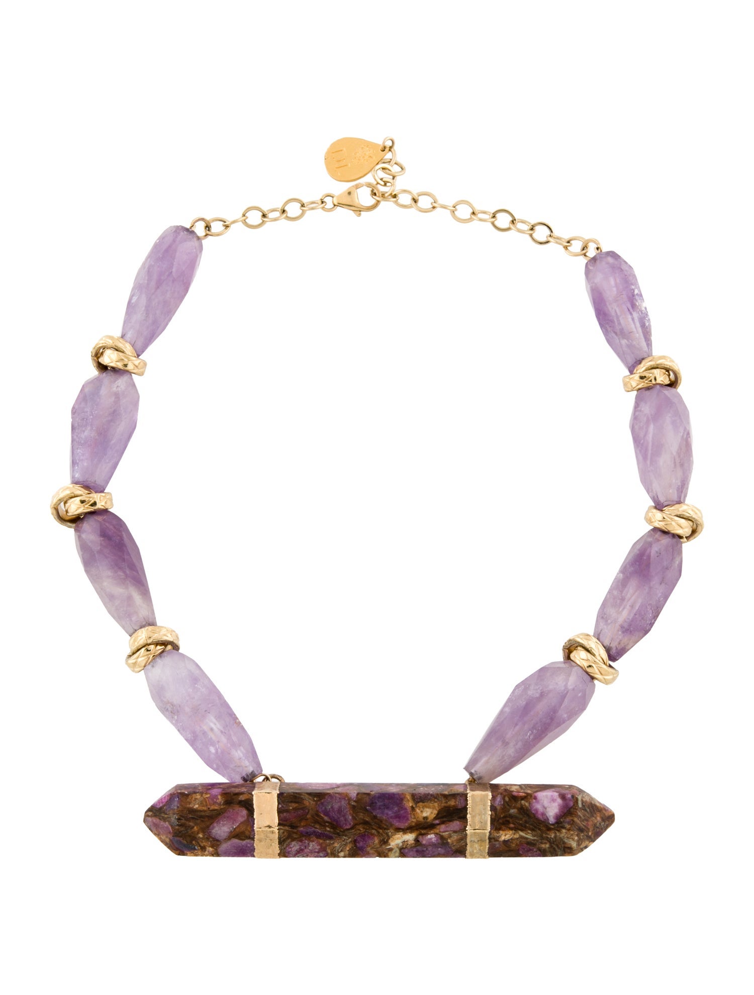 Devon Leigh Purple Stone Choker Necklace