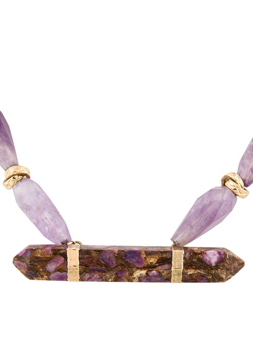 Devon Leigh Purple Stone Choker Necklace