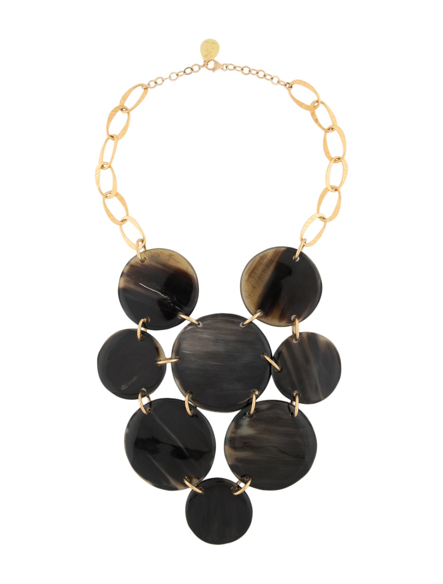 Devon Leigh Horn Medallion Bib Collar Necklace