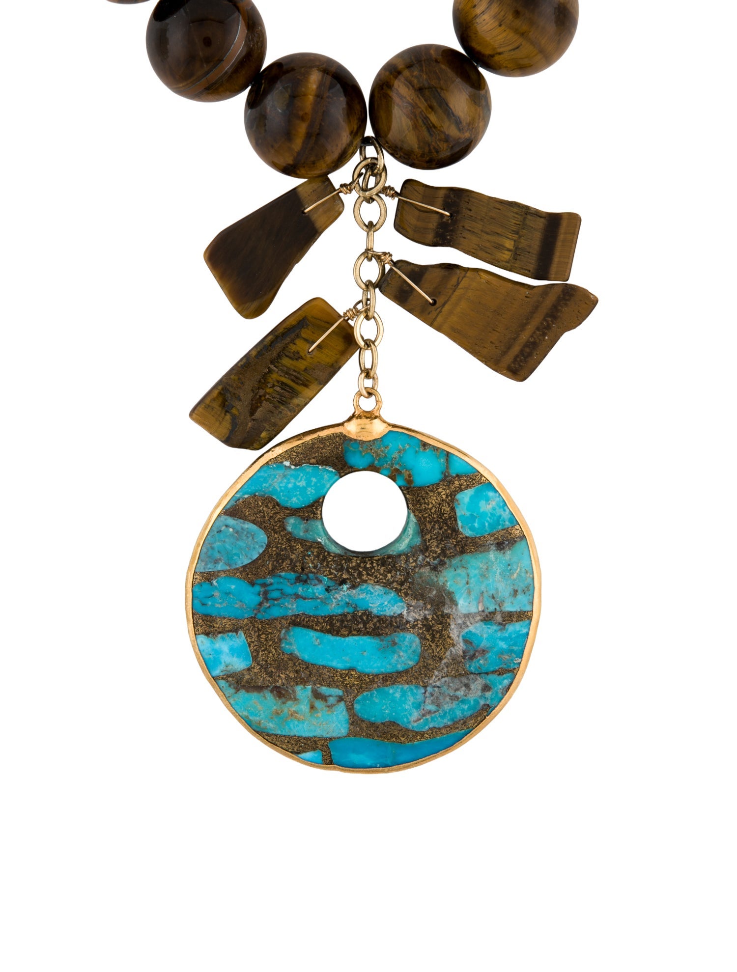 Devon Leigh Stone Bead Strand Pendant Necklace