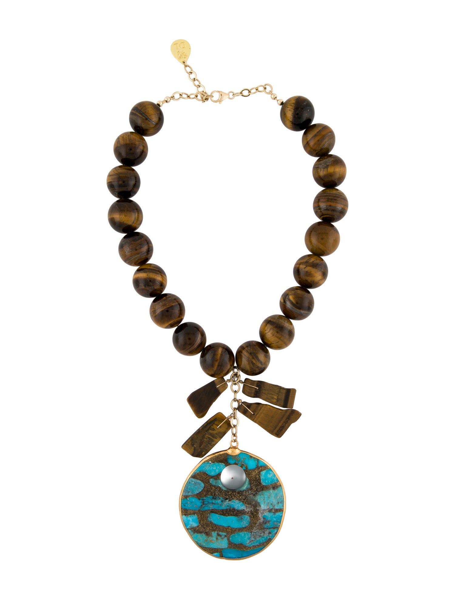 Devon Leigh Stone Bead Strand Pendant Necklace