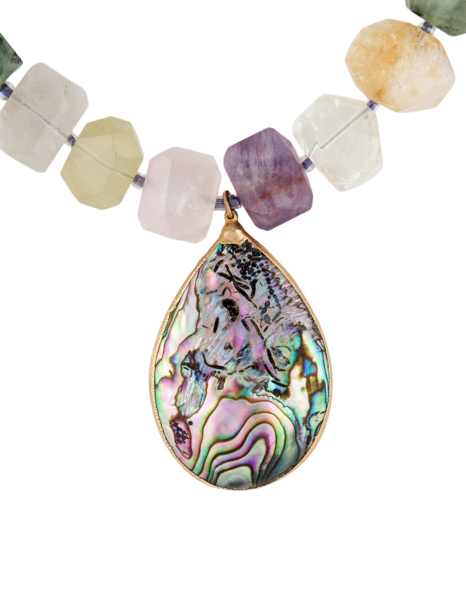 Devon Leigh Multi-Stone Teardrop Pendant Necklace