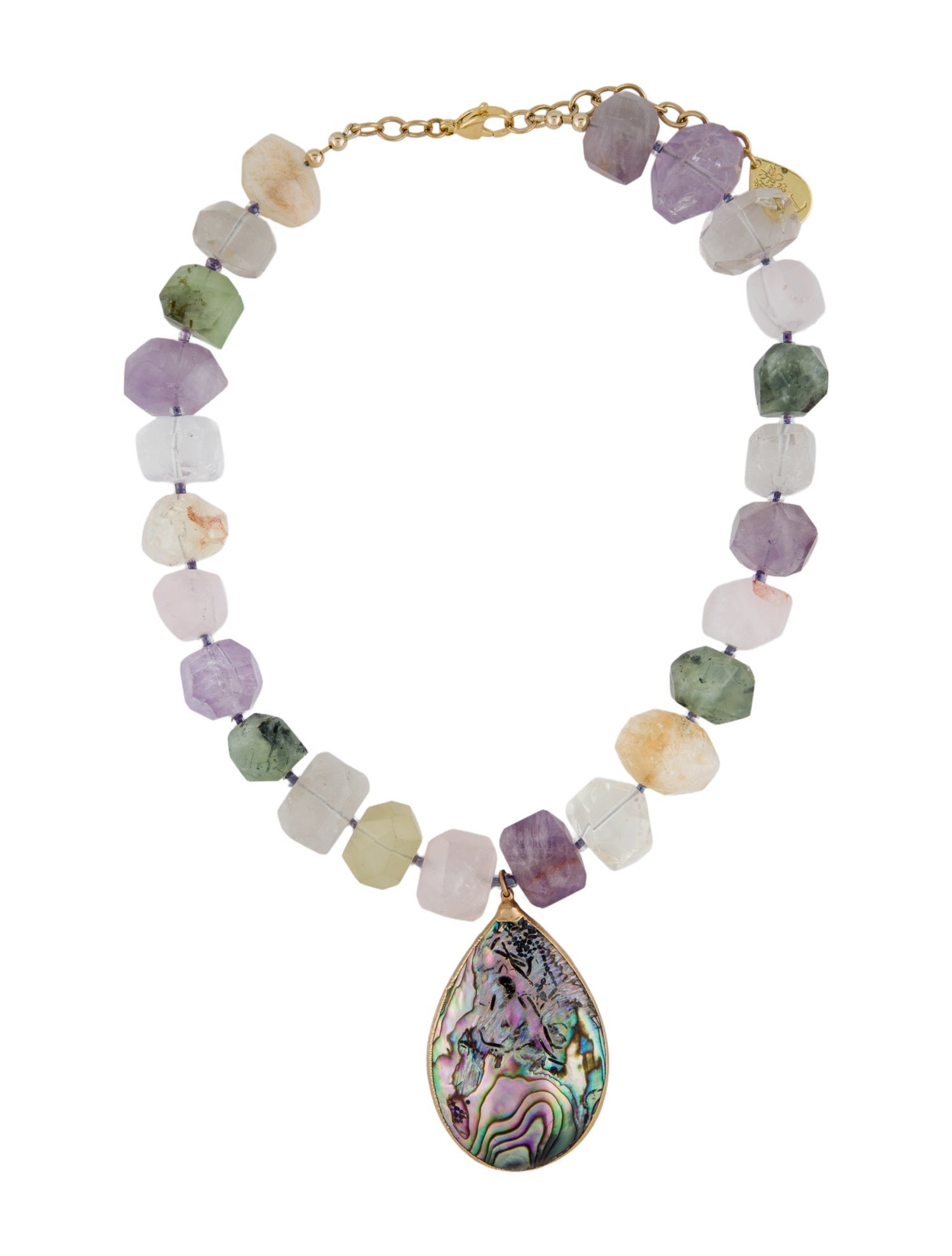 Devon Leigh Multi-Stone Teardrop Pendant Necklace