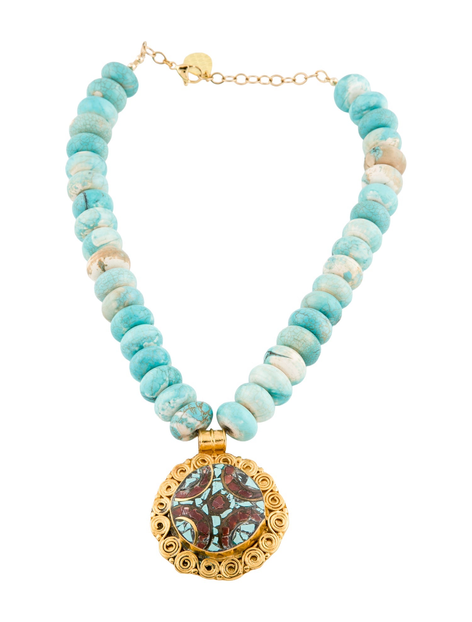 Devon Leigh Stone Bead Strand Pendant Necklace