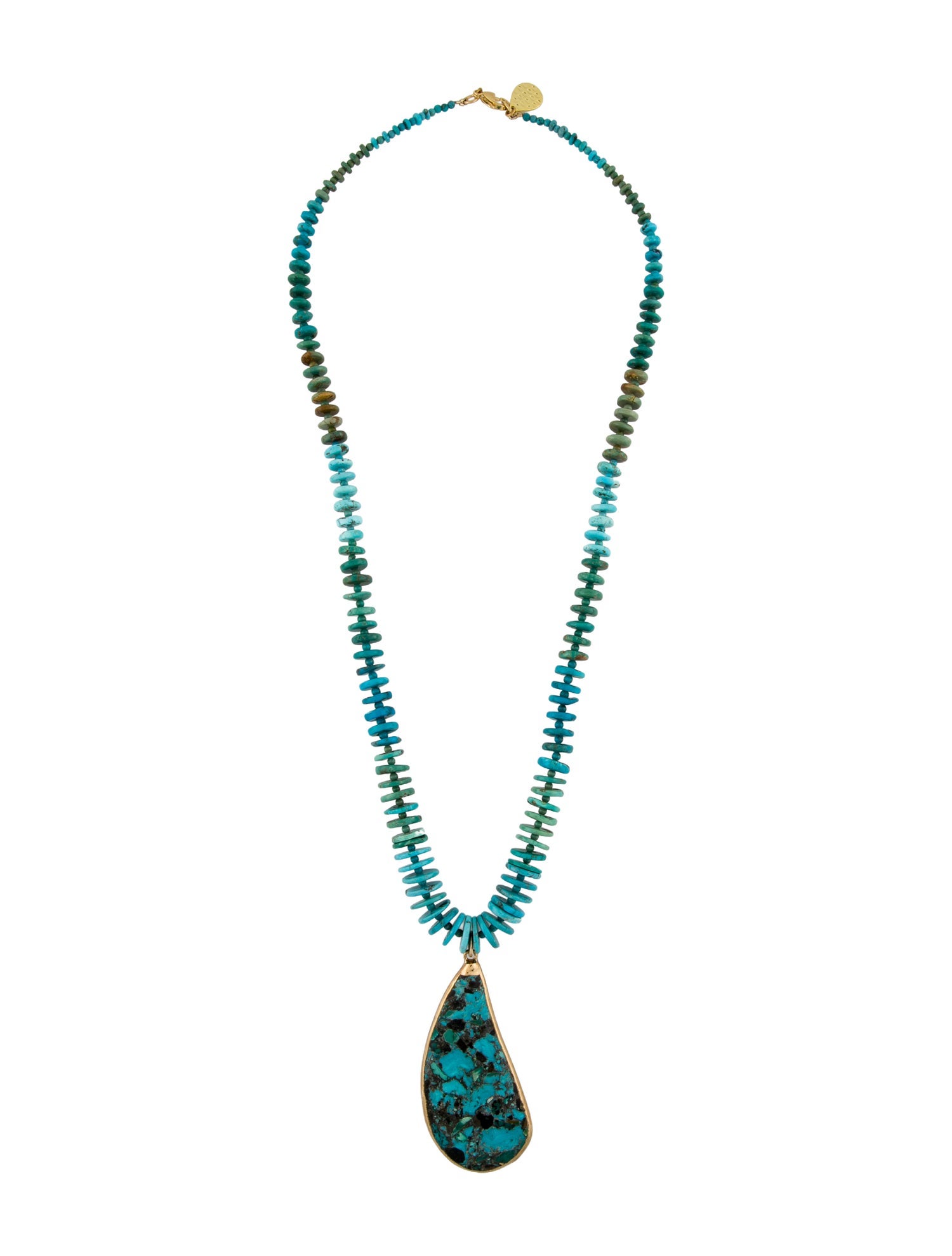 Devon Leigh Stone Bead Strand Pendant Necklace