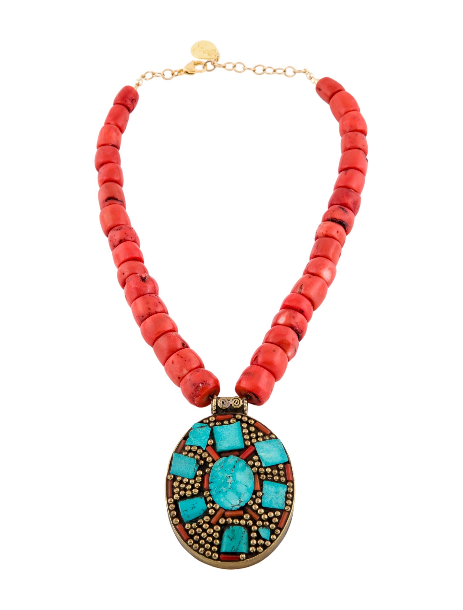 Devon Leigh Stone Bead Strand Pendant Necklace