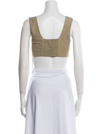 Le Kasha Linen Square Neckline Crop Top