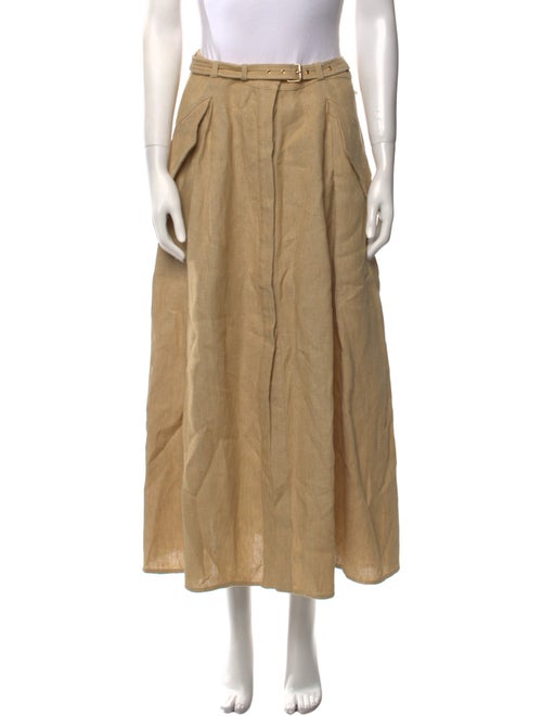 Le Kasha Linen Midi Length Skirt