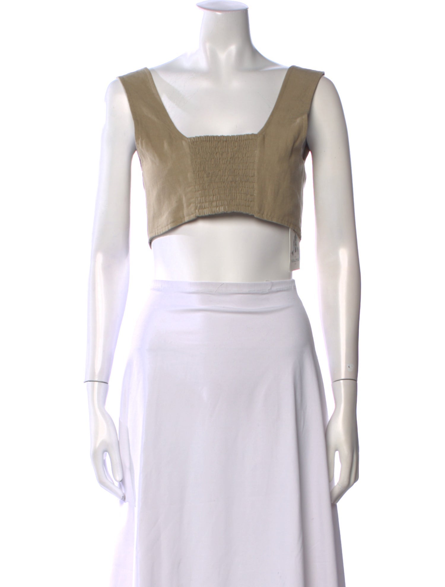 Le Kasha Linen Square Neckline Crop Top w/ Tags