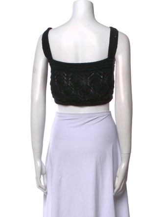 Le Kasha Linen Square Neckline Crop Top