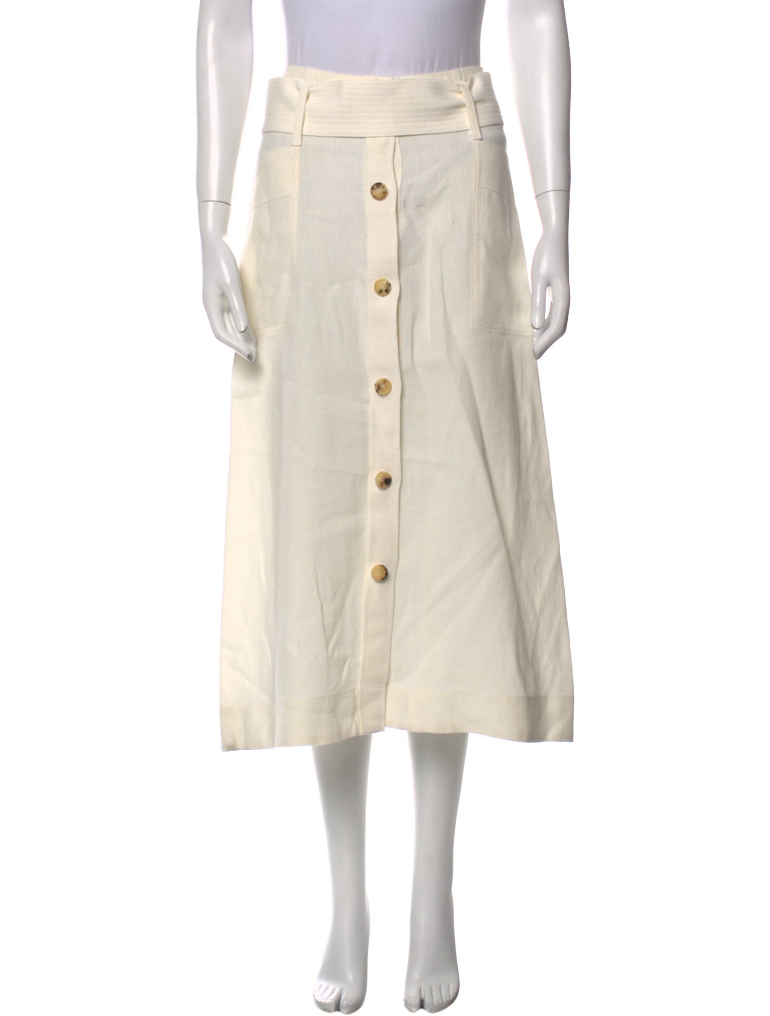 Le Kasha Linen Midi Length Skirt