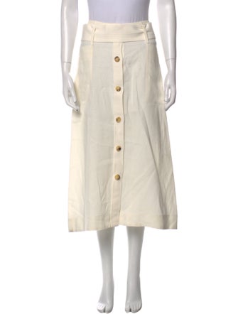 Le Kasha Linen Midi Length Skirt