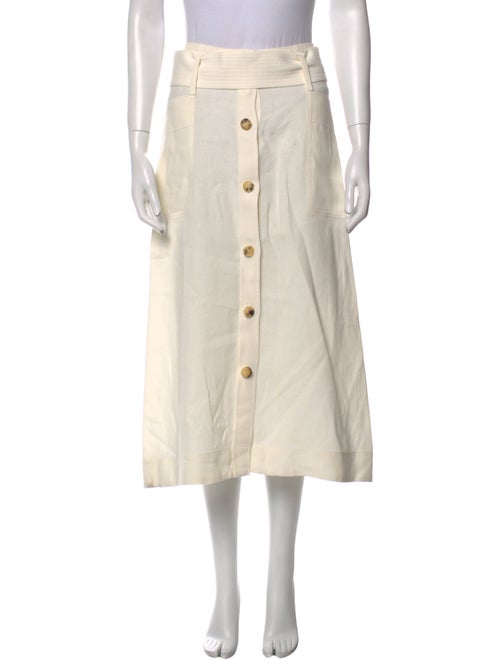Le Kasha Linen Midi Length Skirt